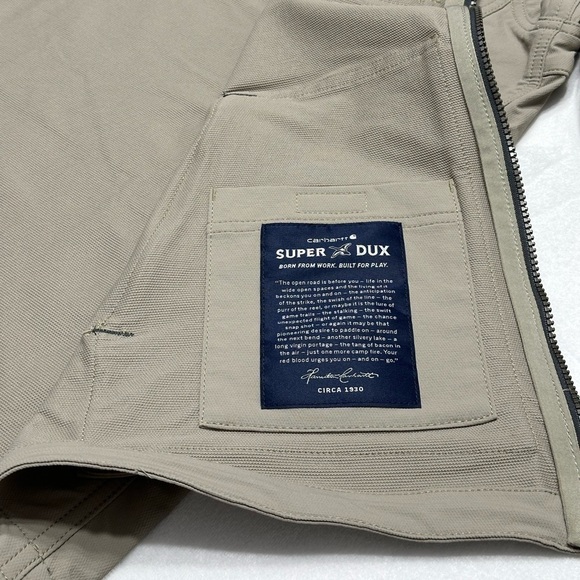 Carhartt Men's Jacket Super Dux Relaxed Fit Mock Neck, Large Tall, Greige - NWT - Picture 9 of 14
